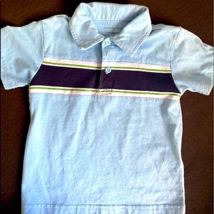 Toddlers size 3T baby blue button up cotton polo shirt